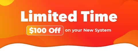 Promotional banner announcing a limited time offer on your new system purchase