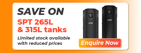 mobile discount offer on SPT hot water heat pump