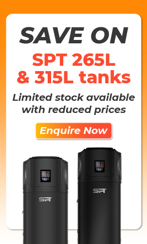 desktop discount offer on SPT hot water heat pump