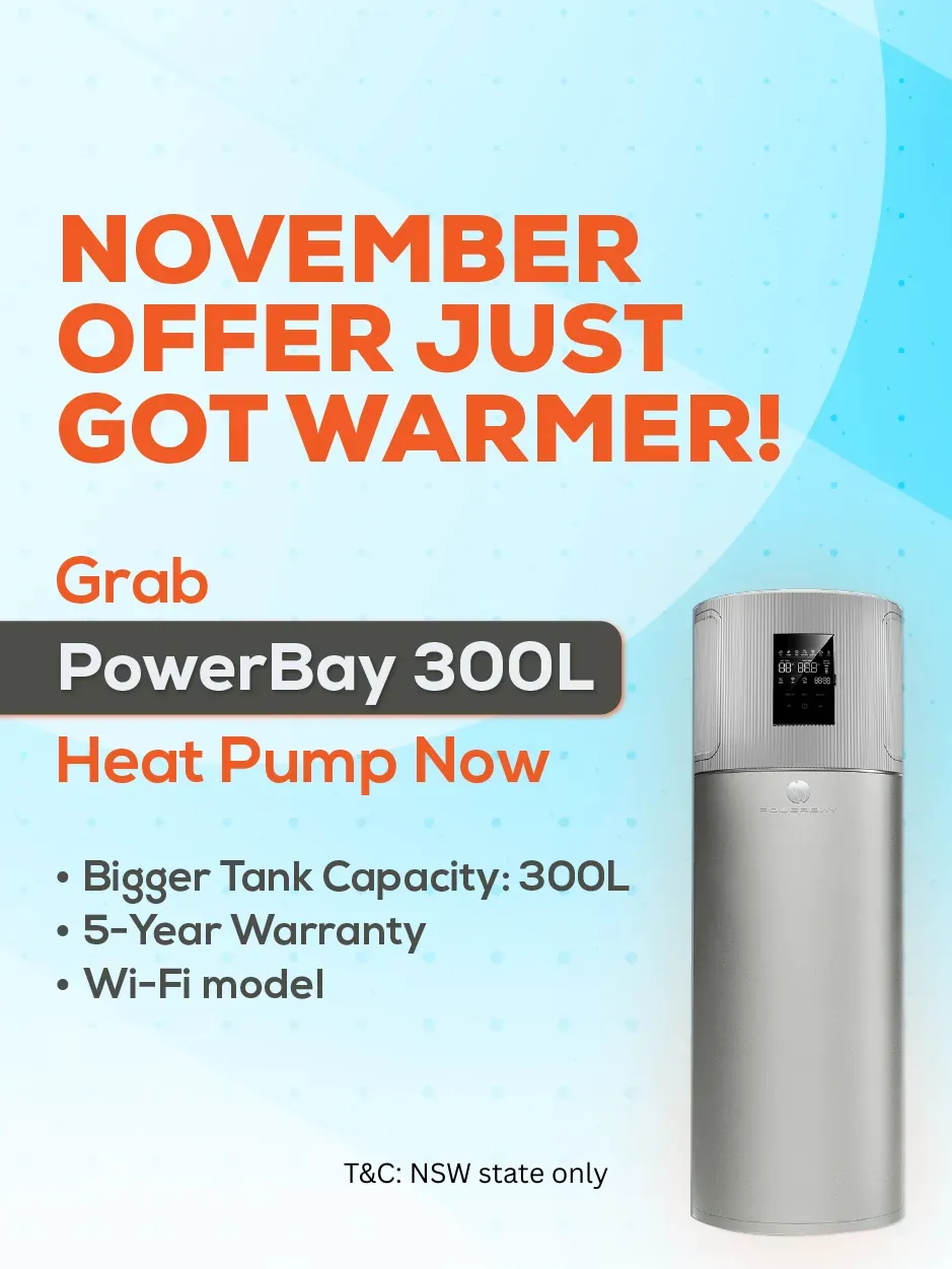 November spacial offer banner 300$ off on Powebay Heat Pump Mobile