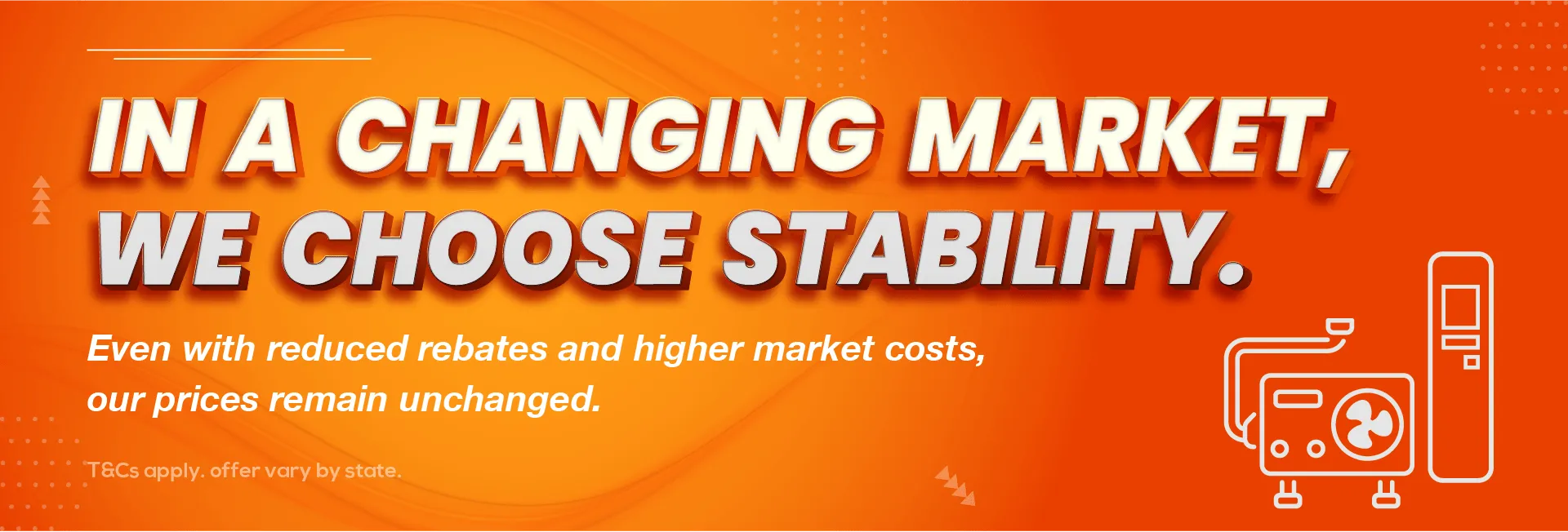 A graphic showing a steady anchor amidst fluctuating market trends, symbolizing our commitment to stability