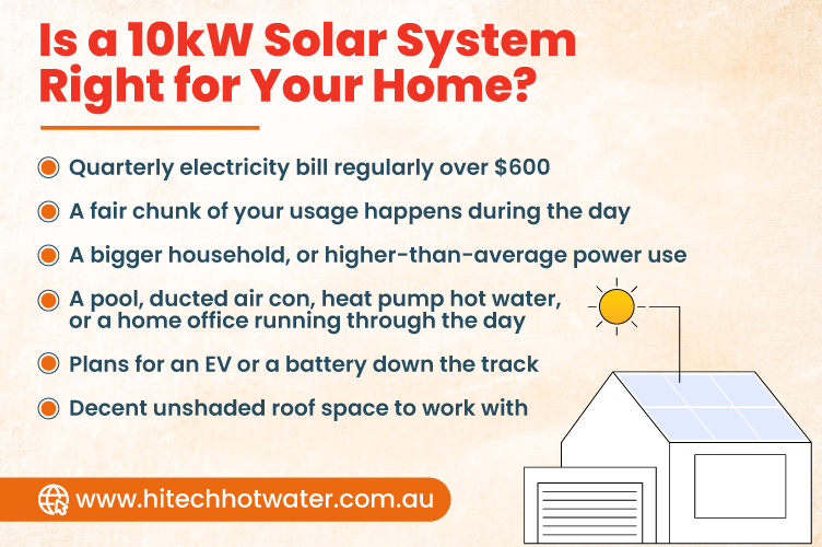 Key factors to consider when choosing a 10kW solar system for your home.