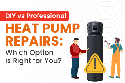 Visual guide on DIY vs professional heat pump repairs, aiding in decision-making for homeowners thumbnail