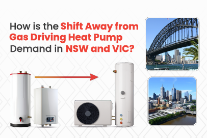 image representation of the shift from gas to heat pumps in New South Wales and Victoria