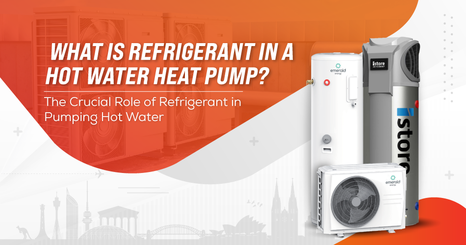Refrigerant in a hot water heat pump