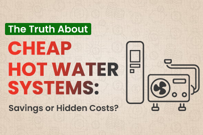 Visual representation of cheap hot water systems, focusing on savings versus hidden costs for consumers to consider thumbnail