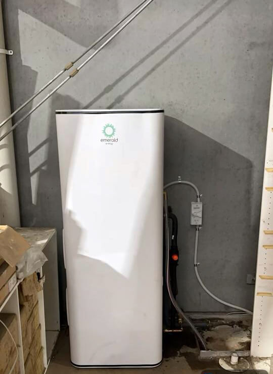 Emerald 220L all in one heat pump installation5