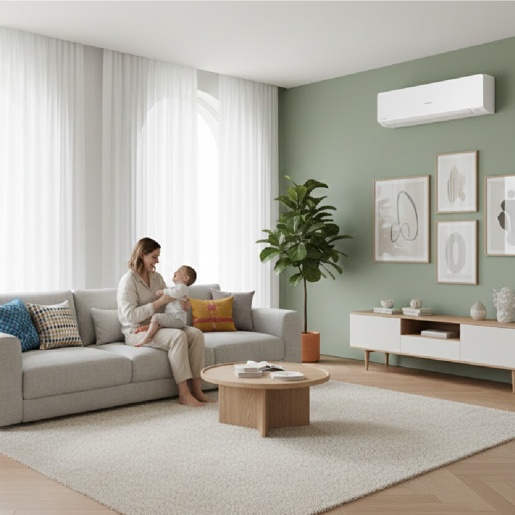 7.1kw air conditioner living room green wall