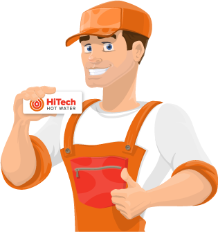 hitech hot water men vector