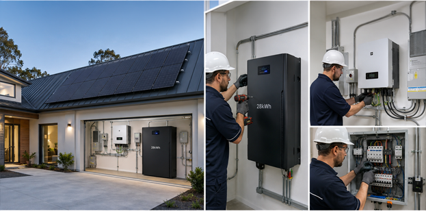 28kWh Solar Battery Installation Process