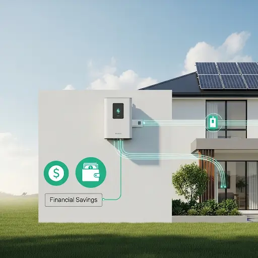 image showing cost and financial saving on solar battery system